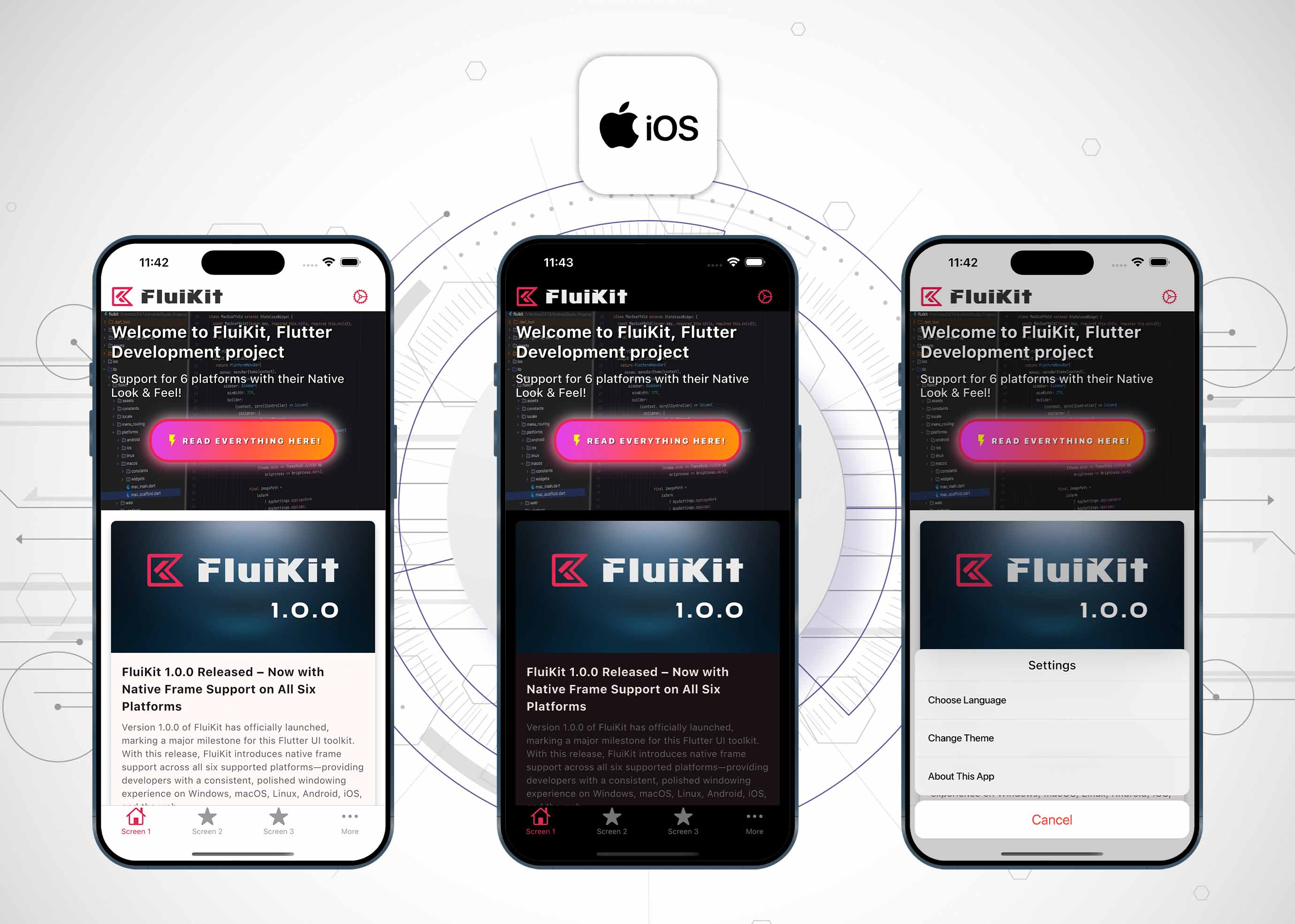 Platform iOS support for FluiKit Flutter UI Kit Framework