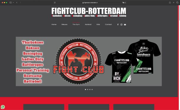 Ghekko Website Design: Fightclub Rotterdam